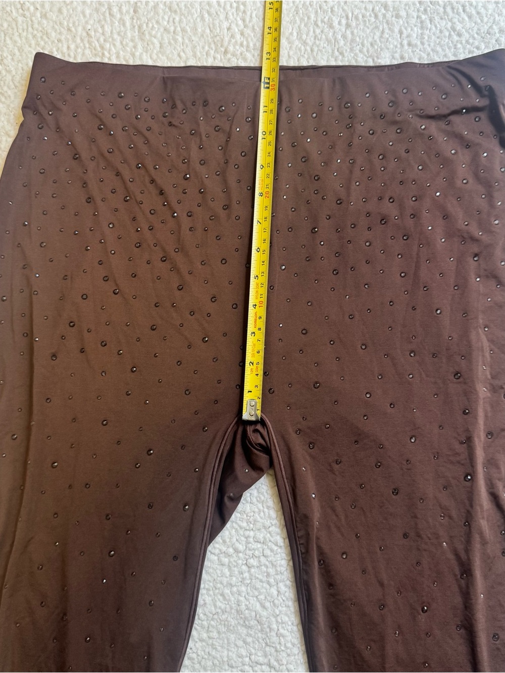 Skims Swarovski Crystal Jelly Sheer Cocoa Brown Leggings Size 2X XXL - Picture 11 of 11